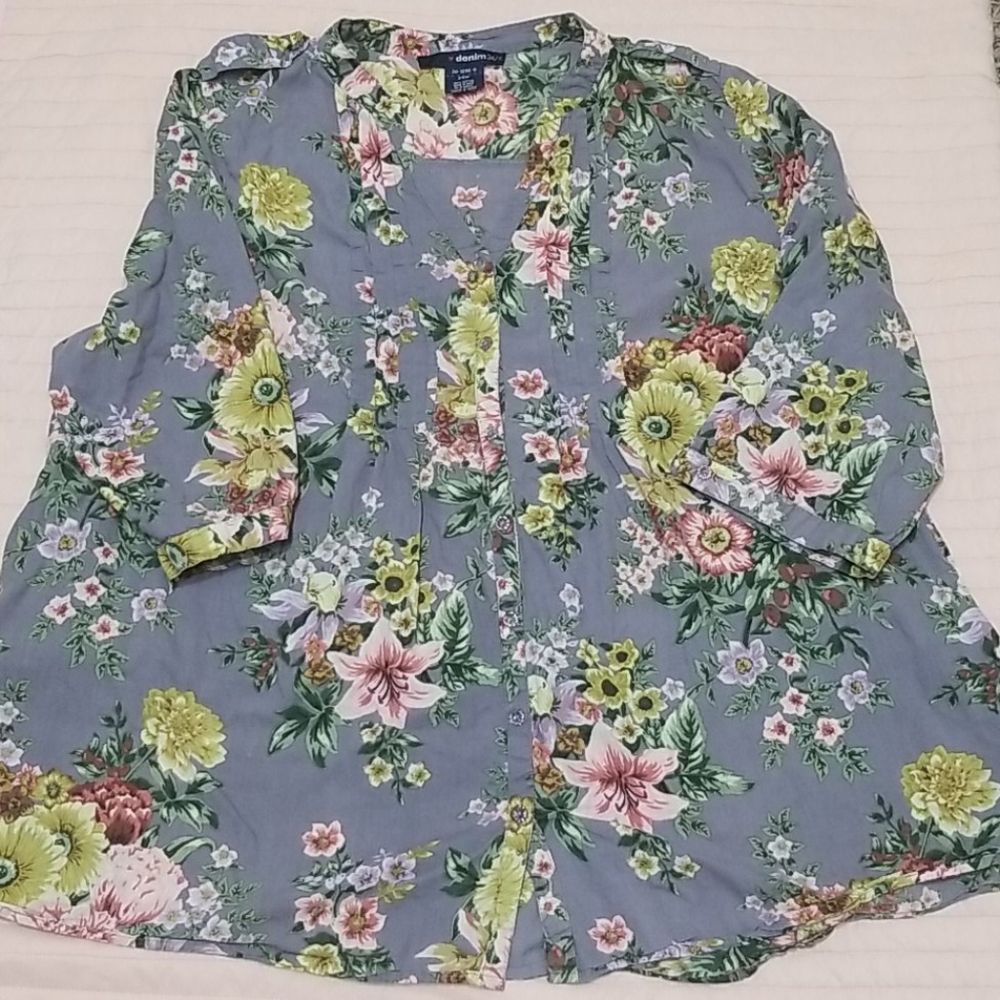 Floral button down blouse